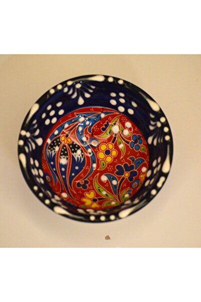 arı çini seramik Set of 12 Handmade Tile Patterned Ceramic Bowls – 8 Cm, Gift, Sauce Bowl, Breakfast Bowl, Turkish Delight Bowl