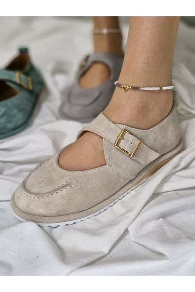 aayak&kabımofficial Modern Style Genuine Suede Buckle Women's Shoes