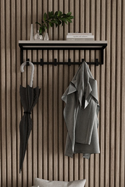 AJU Portmanto Duvar Askısı 6 Kanca Geniş Askılık Elbise Palto Şemsiye Askısı ...