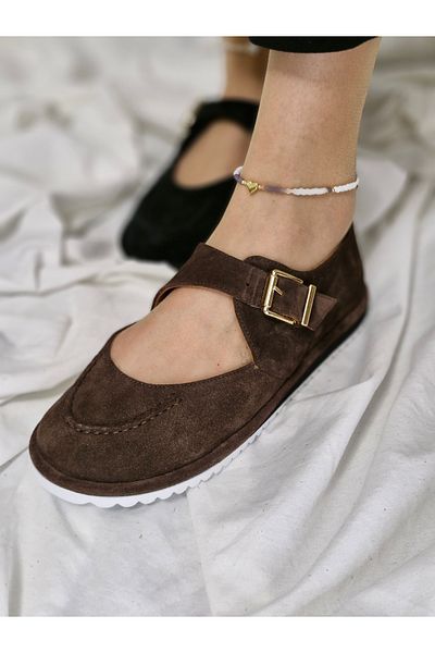 aayak&kabımofficial Modern Style Genuine Suede Buckle Women's Shoes