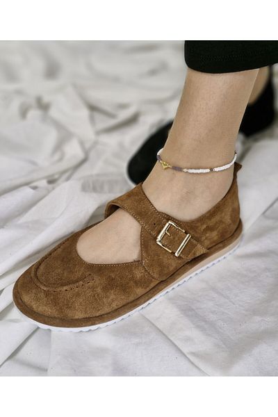 aayak&kabımofficial Modern Style Genuine Suede Buckle Women's Shoes