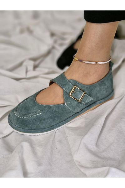 aayak&kabımofficial Modern Style Genuine Suede Buckle Women's Shoes