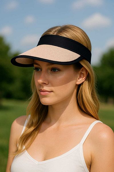 WOHOME Brimmed Straw Sport Visor Hat-Vizora Women's Hat