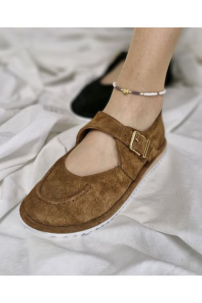 aayak&kabımofficial Modern Style Genuine Suede Buckle Women's Shoes