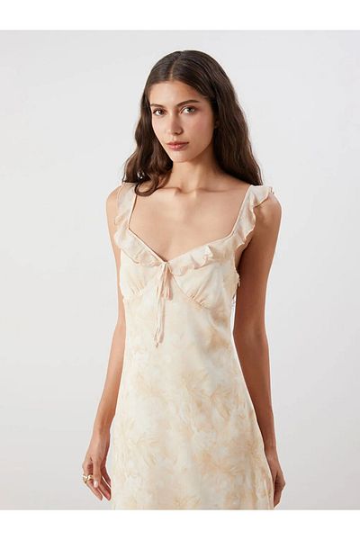 LC Waikiki Lcw Vision Mixed Floral Strap Ruffle Waist Dress