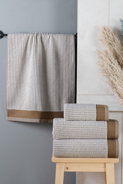 Mürdüm Home Lena 4-Piece Bath Towel Set Turkish Bath Set 100% Cotton