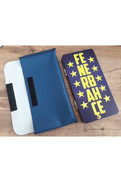 Organica Tasarım Mini Tavla Seyahat Tavla Cep Tavla 24x24 Özel Deri Kılıflı-FENERBAHÇE