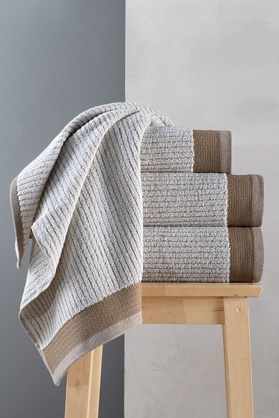 Mürdüm Home Lena 4-Piece Bath Towel Set Turkish Bath Set 100% Cotton