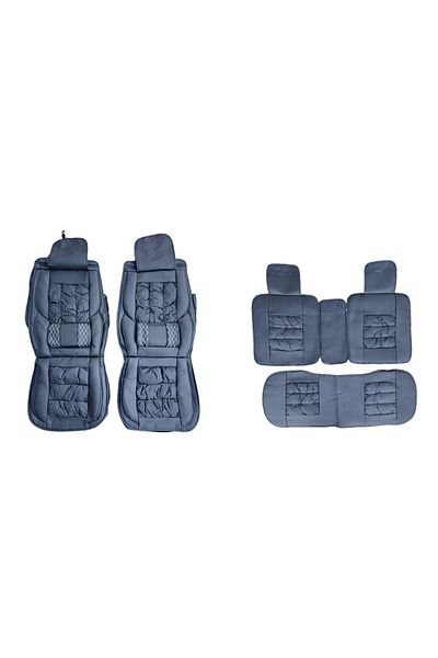 DELUXETUNING Set huse scaune auto, universale, fata-spate, piele ecologica, Negru