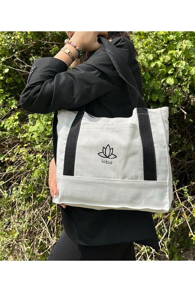 LTS bag Black Linen Shoulder Bag
