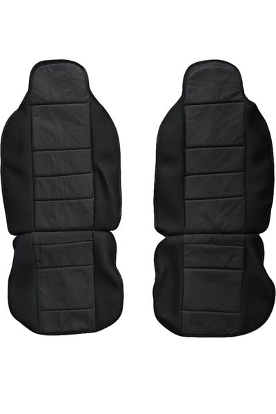 DELUXETUNING Set 2 huse scaune auto pentru fata, material textil, negru