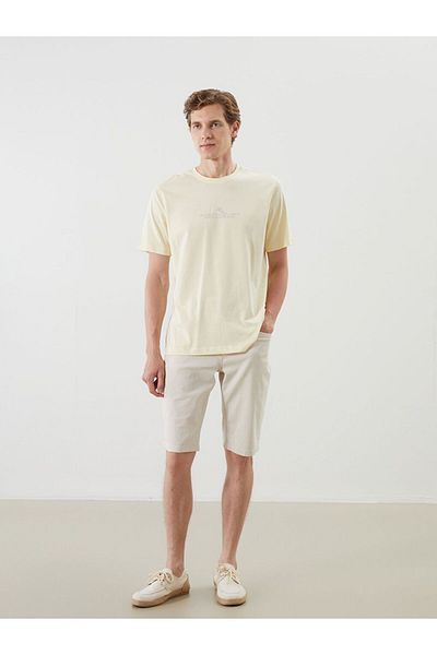 LC Waikiki Lcwaikiki Classic Crew Neck Printed Combed Cotton Mens T-Shirt