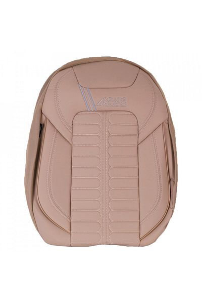 DELUXETUNING Set huse piele ecologica pentru scaune, crem, universale, fata-spate, Milano Design