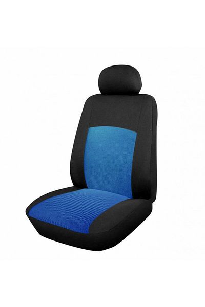 DELUXETUNING Set huse scaune auto, universale, fata-spate, jacquard, negru cu albastru