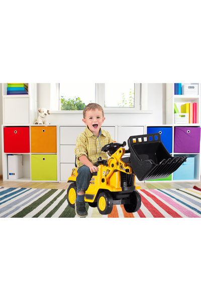 İSP Μπουλντόζα, Περπατούρα και Γιογιό 3 σε 1, Ride-On για Παιδιά "Happy Constructor" με Τιμόνι και Μοχλούς,