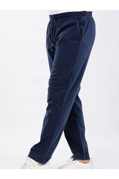 LUSSOLİFE Men's Large Size Elastic High Waist Raw Cloth