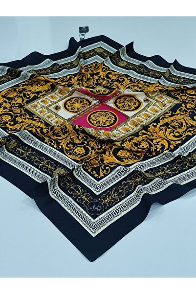 PİRAMİT Labuti̇k Ethnic Model Ti̇vi̇l Scarf Black Fuchsia