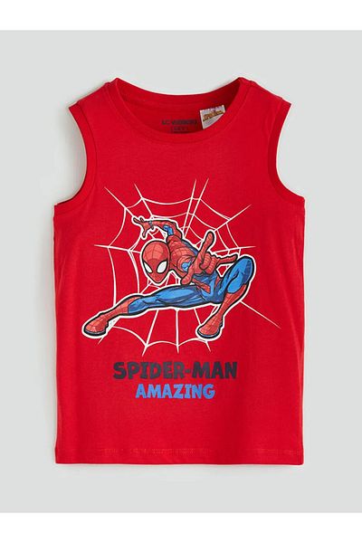 LC Waikiki Lcw Kids Red Spider-Man Printed Boys' Shorts Pajamas Suit