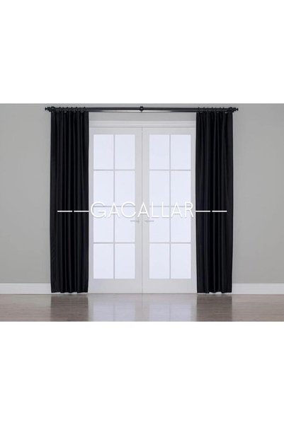 GACALLAR HOUSE Dable Blackout 3 Layer Black Color (Can Be Used as Day Fonperde Night Sunshield)