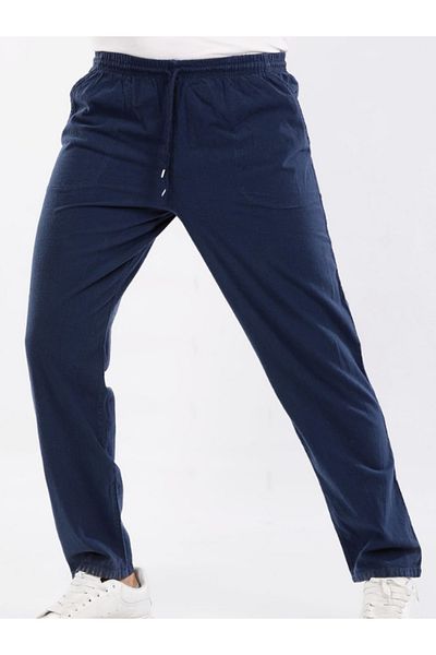 LUSSOLİFE Men's Large Size Elastic High Waist Raw Cloth
