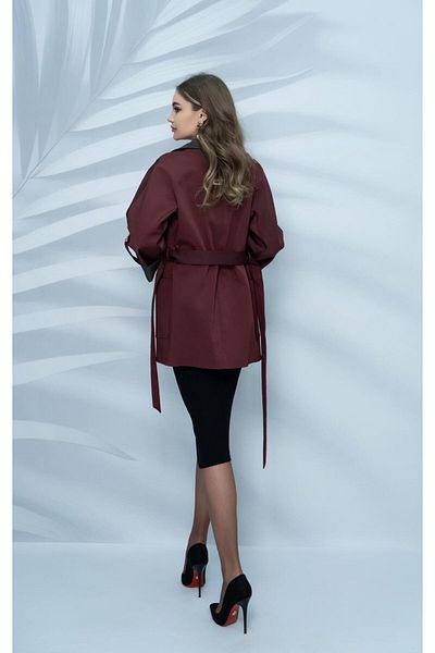 Eccim Fashion Linen Collar Snake Brooch Lined Short Women's Trench Coat