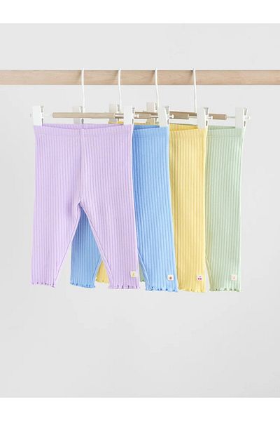 Next Baby Cotton Multi Pastel Lilac 4-Piece Tights Set