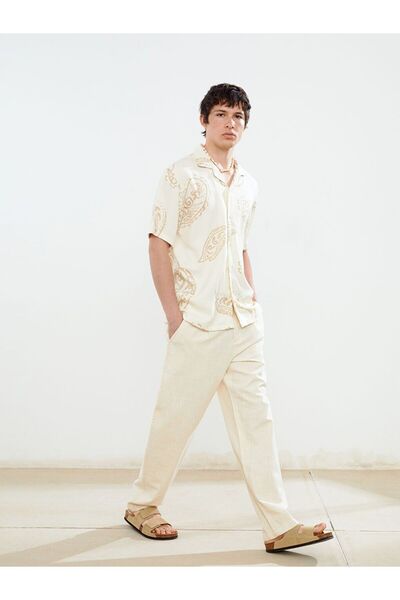 LC Waikiki XSIDE بنطال رجالي ذو مظهر كتان مريح