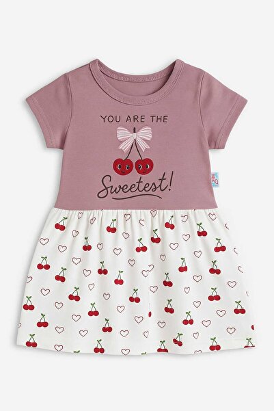 Oz Baby بدلة صيفية للفتيات الصغيرات مطبوعة بالكرز