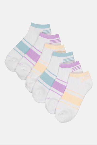 CLARKS Women 6 Pair Brand Logo Chaussettes Socks, Multicolor