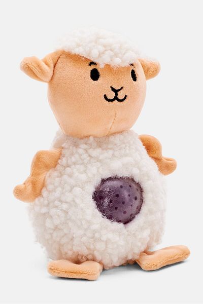 Jellyroos Plush Funny Tummy-Peep, Off White/Peach