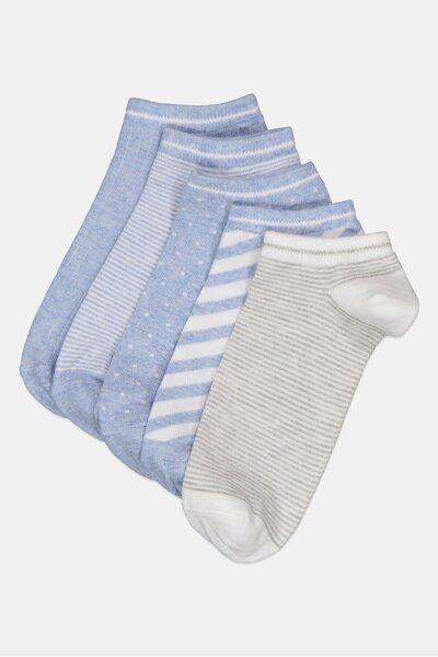 RBX جوارب نسائية مخططة للكاحل، 5 أزواج