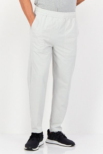 RBX Men Sportswear Fit Plain Outdoor Trackpants, Light Grey