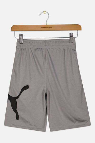 Puma Kids Boy Sportswear Fit Brand Logo Training Shorts, Grey