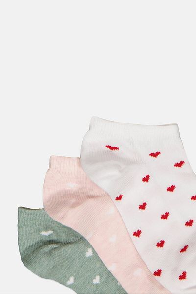 Bebe Kids Girl 3 Pairs Printed Ankle Socks, Multicolor