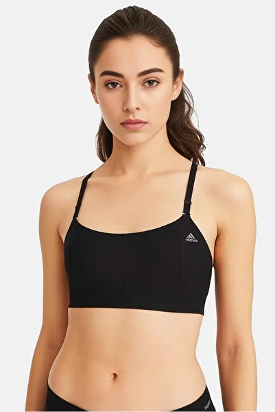 adidas Women Plus Size Brand Logo Padded Sports Bra, Black