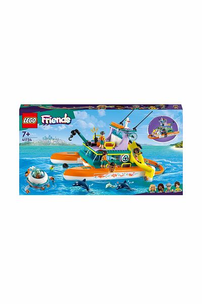 LEGO Friends 41734 Sea Rescue Boat Toy With Dolphin Figures