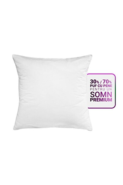 happynest Perna Extra Ferma HappyNest, cu 30% puf de gasca, 70x70 cm, Alb