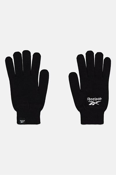 Reebok Men 1 Pair Embroidered Logo Sports Gloves, Black/White