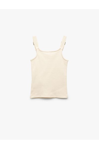 Koton New Season Ribbed Cotton Strap Undershirt with Buckle Detail
