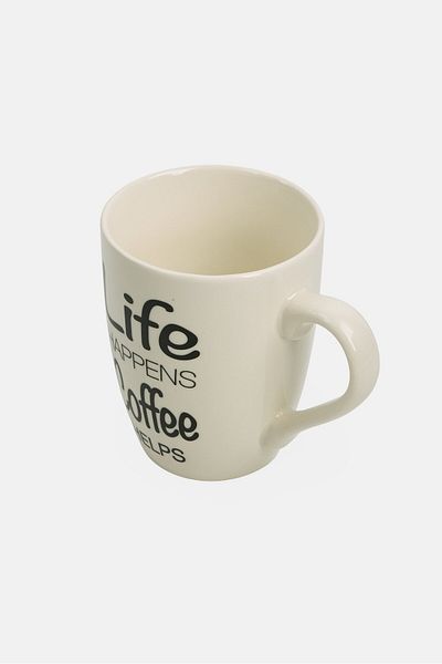 Ritzenhoff & Breker Printed Porcelain Coffee Cup 310ml, White