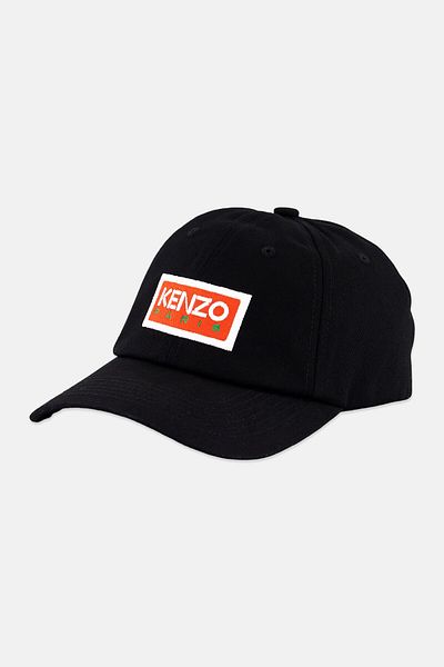 Kenzo Men Embroidered Logo Adjustable Buckle Cap, Black
