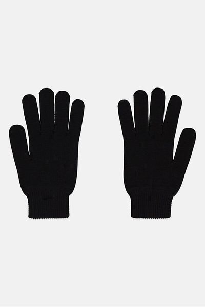 Reebok Men 1 Pair Embroidered Logo Sports Gloves, Black/White