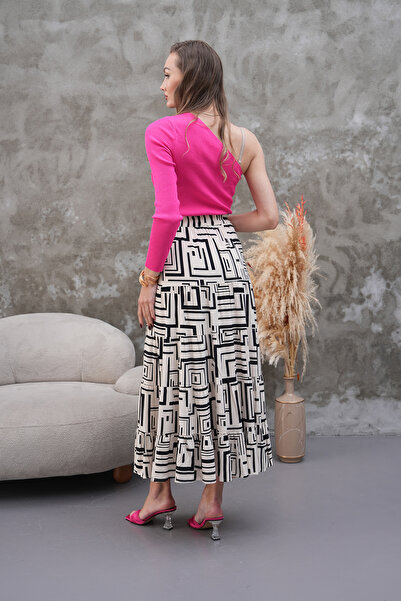 Polologin Butik Labyrinth Pattern Long Maxi Skirt