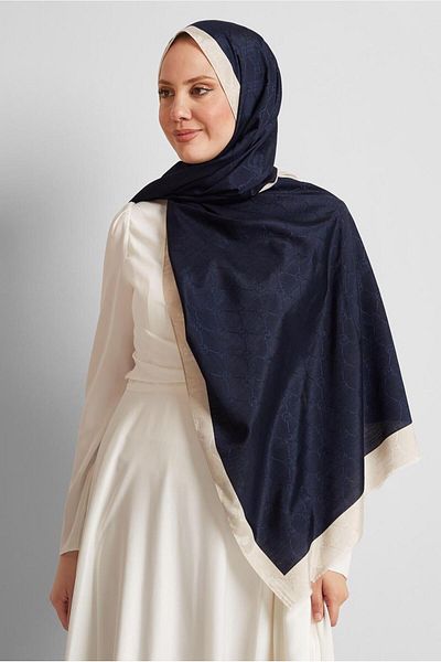 Alvina Alvi̇na Jacquard Monogram Shawl 8542