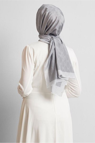 Alvina Alvi̇na Jacquard Monogram Shawl 8542