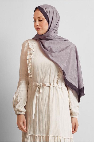 Alvina Alvi̇na Jacquard Monogram Shawl 8542