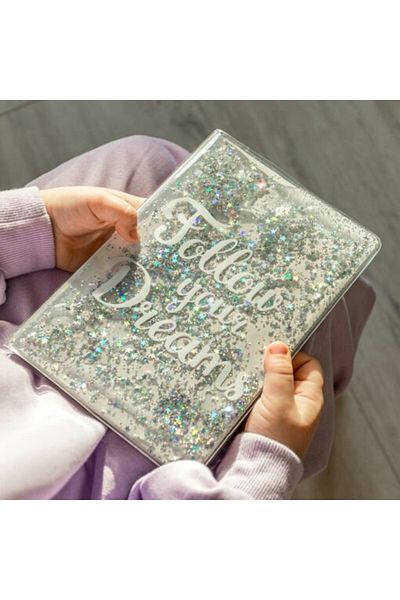 Gadget Master Notebook A5 Follow Your Dreams Silver Sequins
