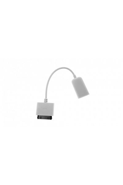 OEM Adapter compatible with Apple's 30 pin to USB type A female connector, white