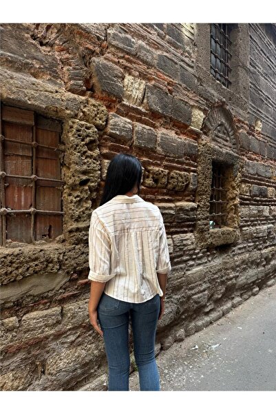 WeShaya Mink Striped Pocket Shirt Fabric Shirt