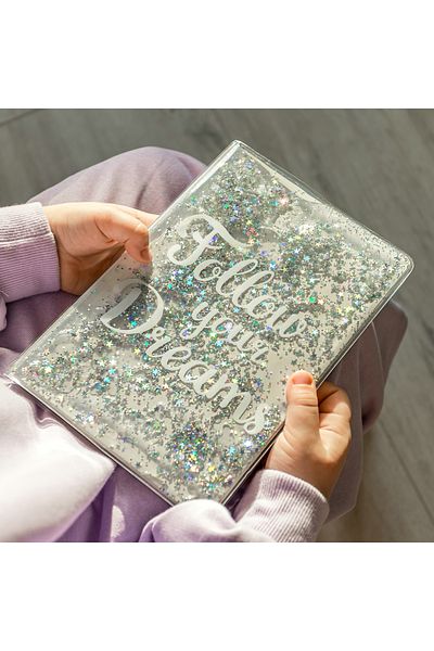 Gadget Master Notebook A5 Follow Your Dreams Silver Sequins